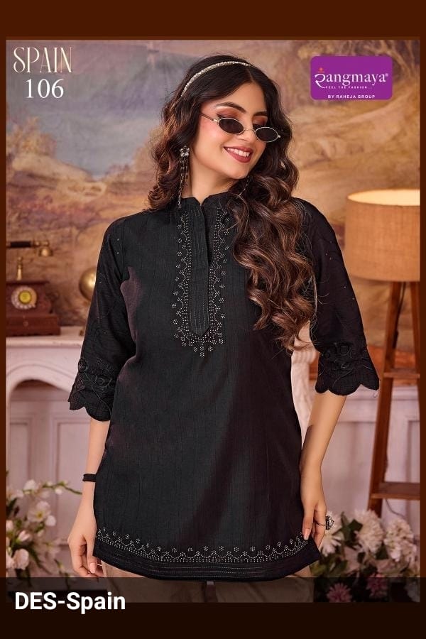 Spain By Rangmaya Vertican Short Tunic Ladies Top